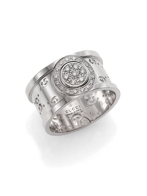 gucci white gold ring|Gucci icon ring white gold.